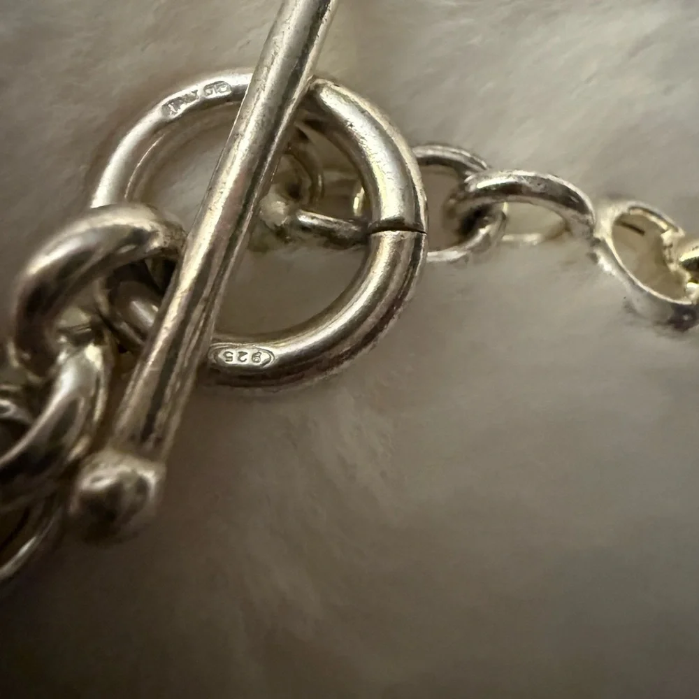 “OTC Signed” 925 Italy Marked Rolo Toggle Bracelet “ - Picture 5 of 17